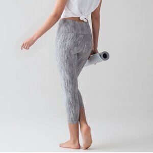 Lululemon Wunder Under Crop Hi-Rise 21" Luon Arrow Jacquard Battleship